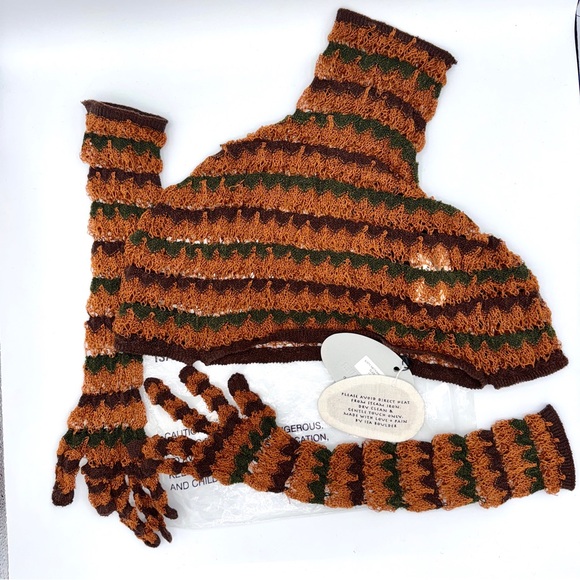 Isa Boulder Accessories - NWT Isa Boulder Knit Lacy Neck-warmer and Sleeves Gloves Handmade